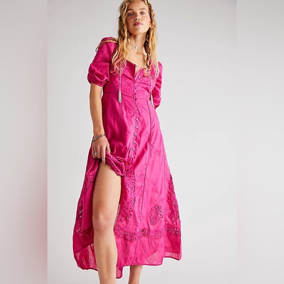 NWT Free People Lisa Lace Midi Dress - Picture 8 of 13